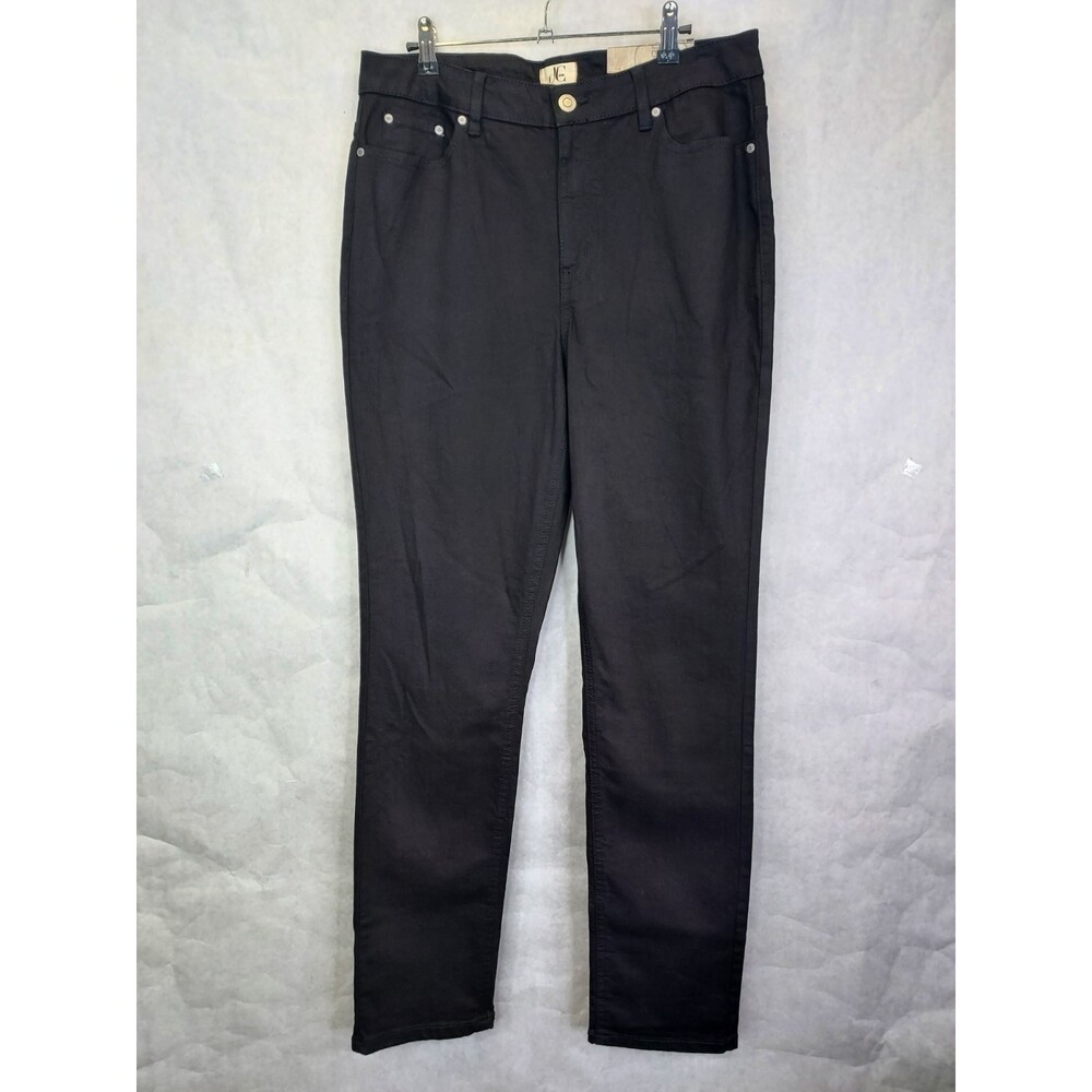 D/C Jeans Straight Leg Women's 14 Stretch Denim Dark Black High Rise Classic NEW
